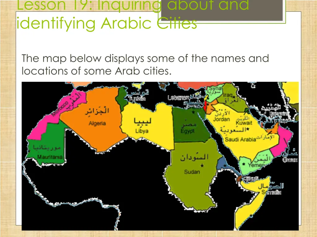 lesson 19 inquiring about and identifying arabic
