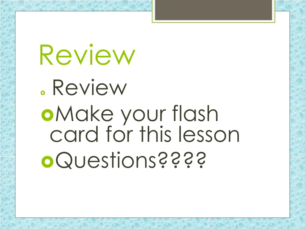 review review make your flash card for this