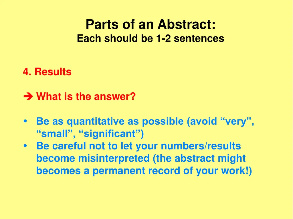 parts of an abstract each should be 1 2 sentences 3