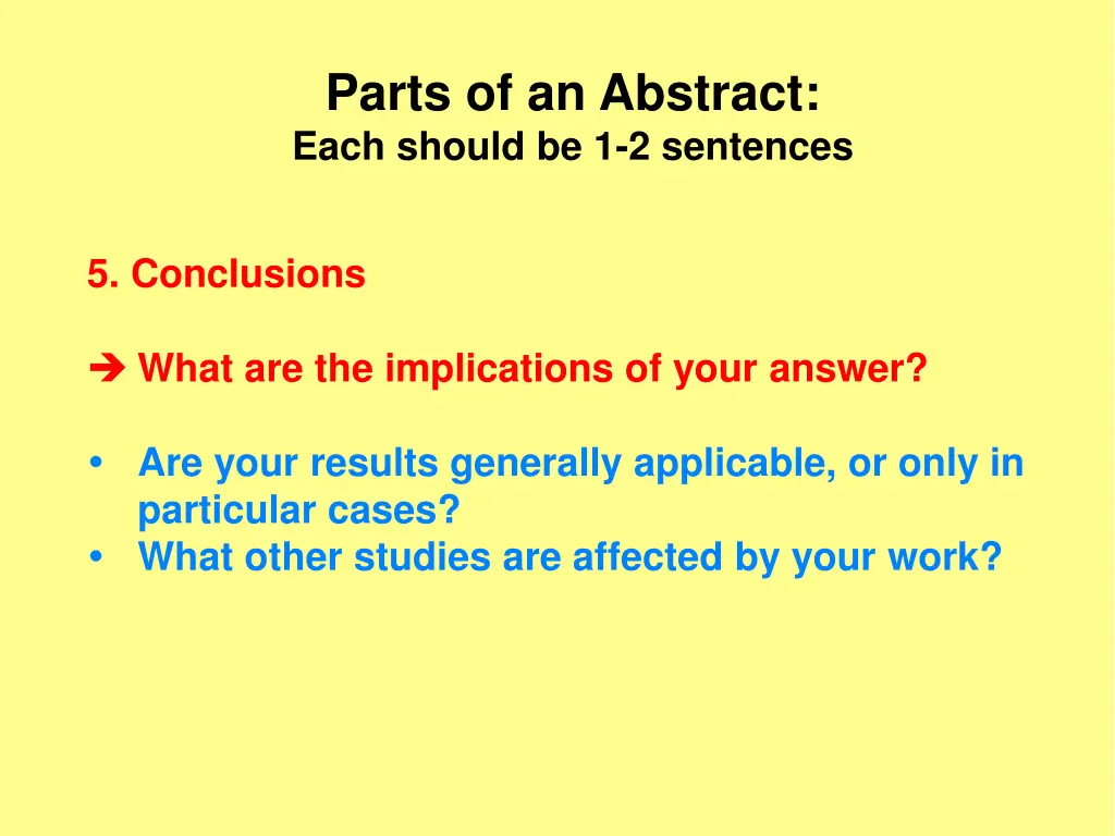 parts of an abstract each should be 1 2 sentences 4