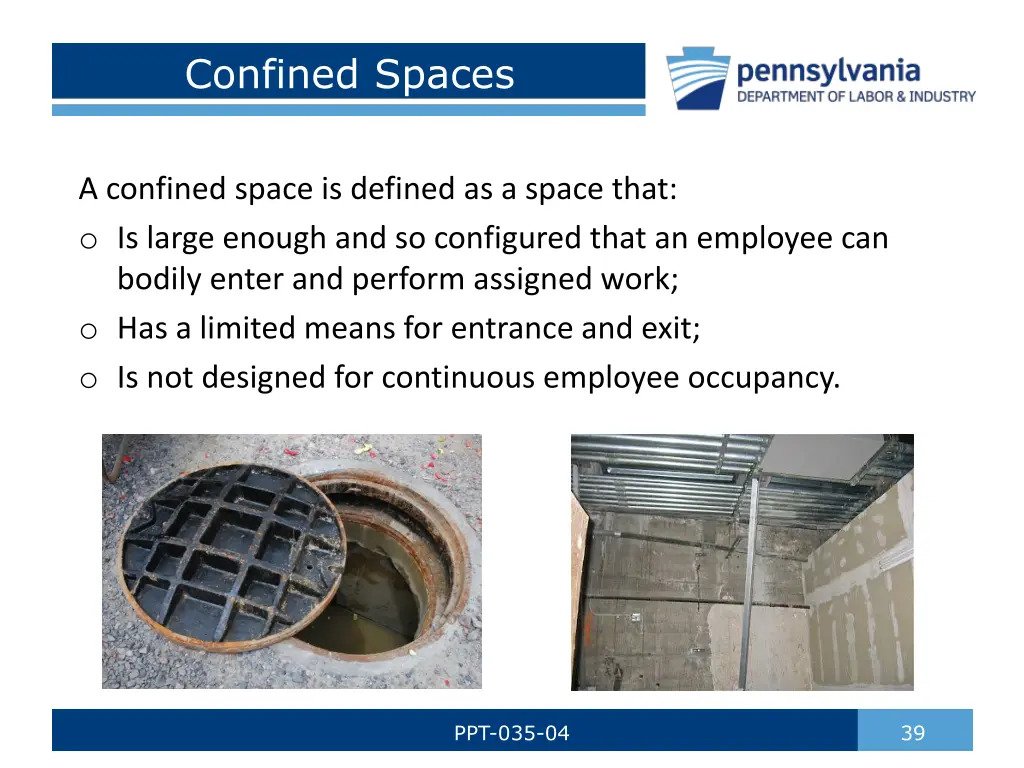 confined spaces