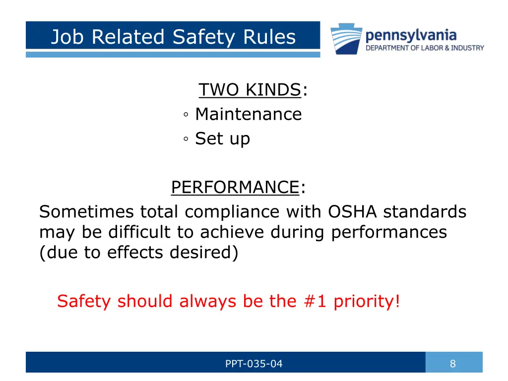 job related safety rules