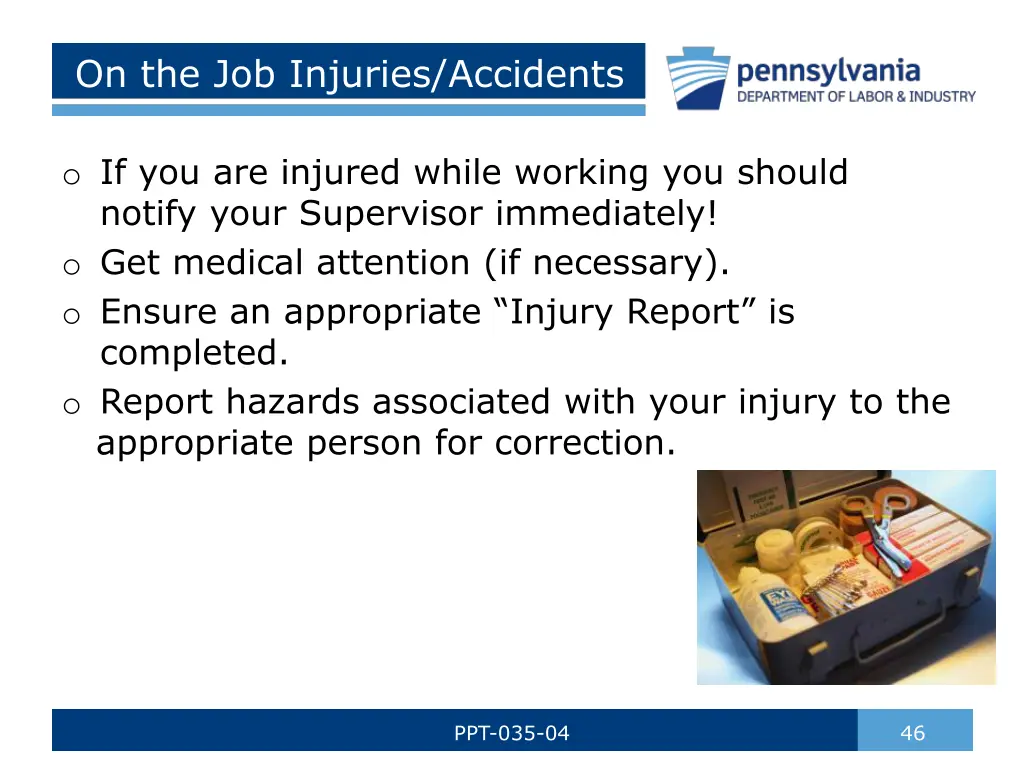 on the job injuries accidents