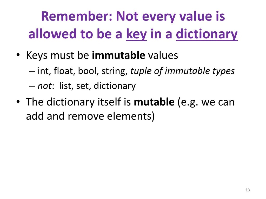 remember not every value is allowed