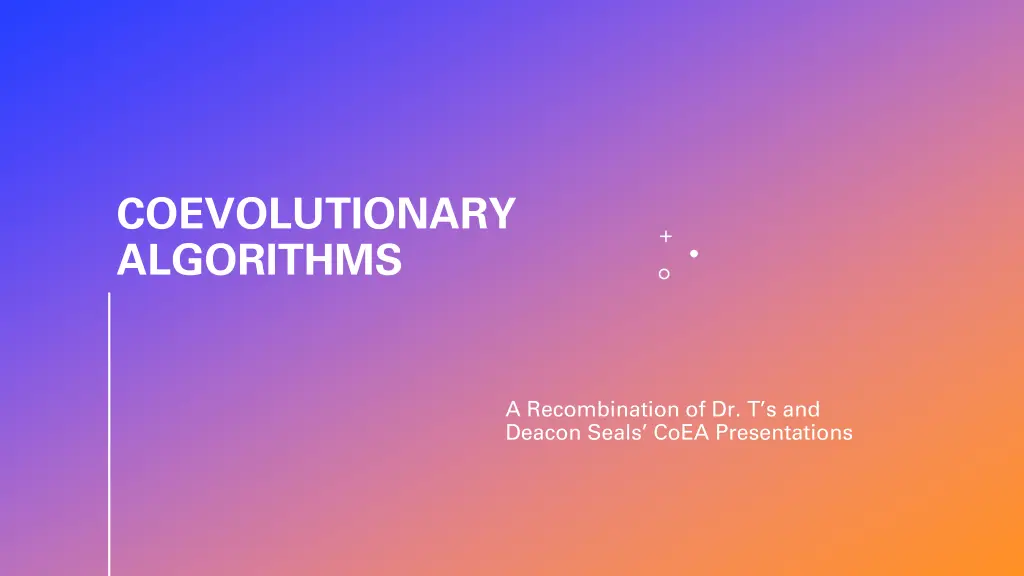 coevolutionary algorithms