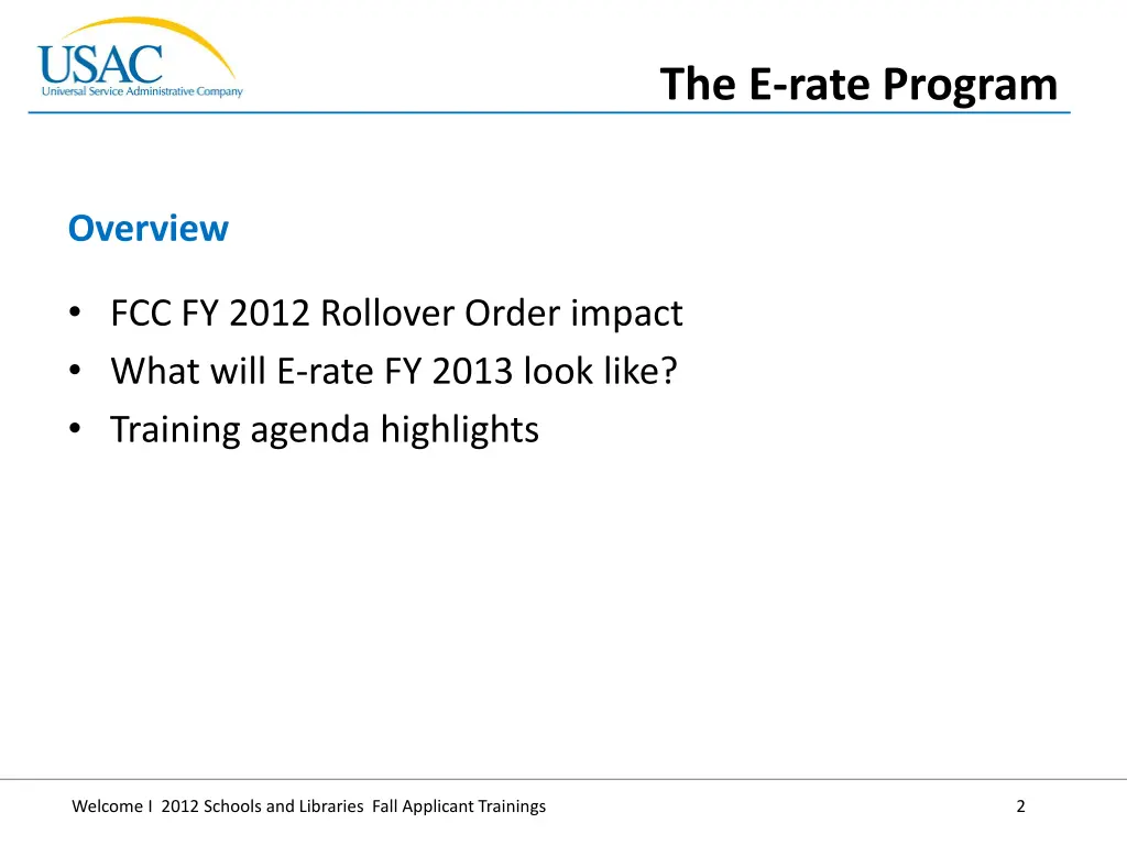 the e rate program 1