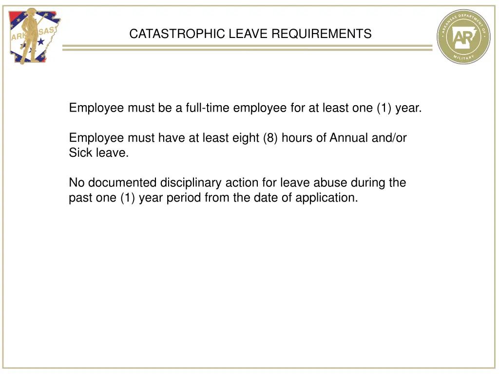catastrophic leave requirements