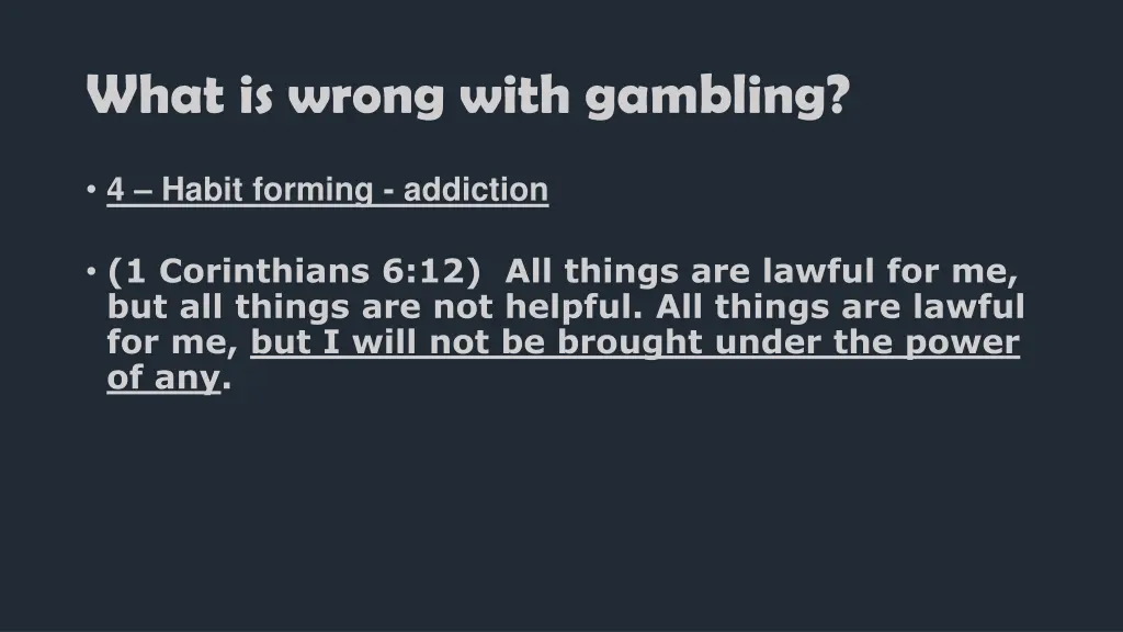 what is wrong with gambling 5