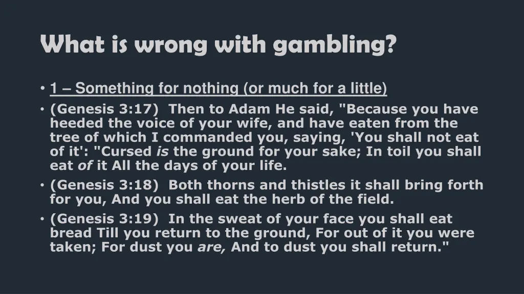 what is wrong with gambling
