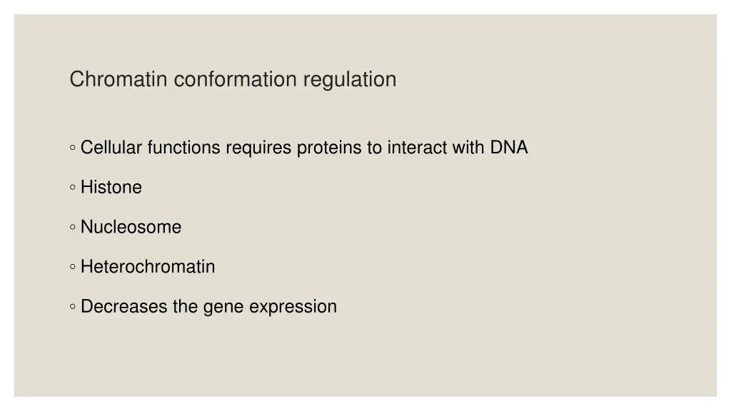 chromatin conformation regulation