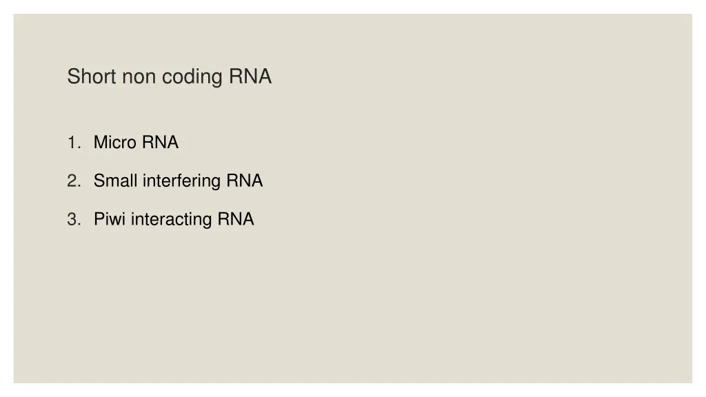 short non coding rna