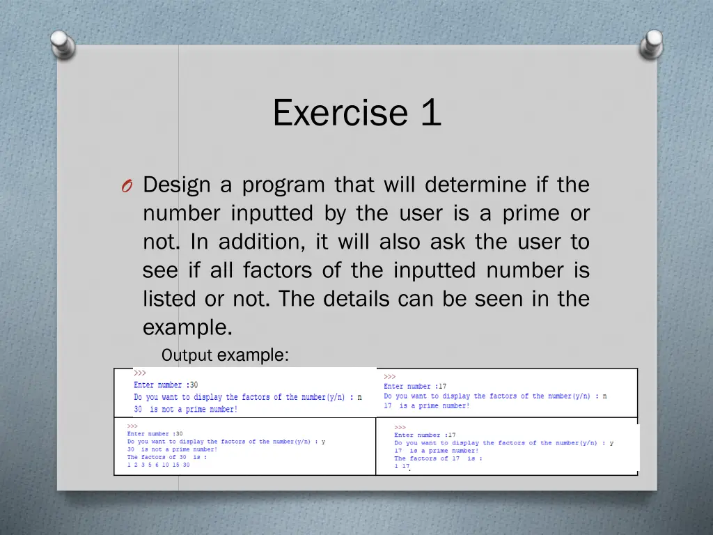 exercise 1