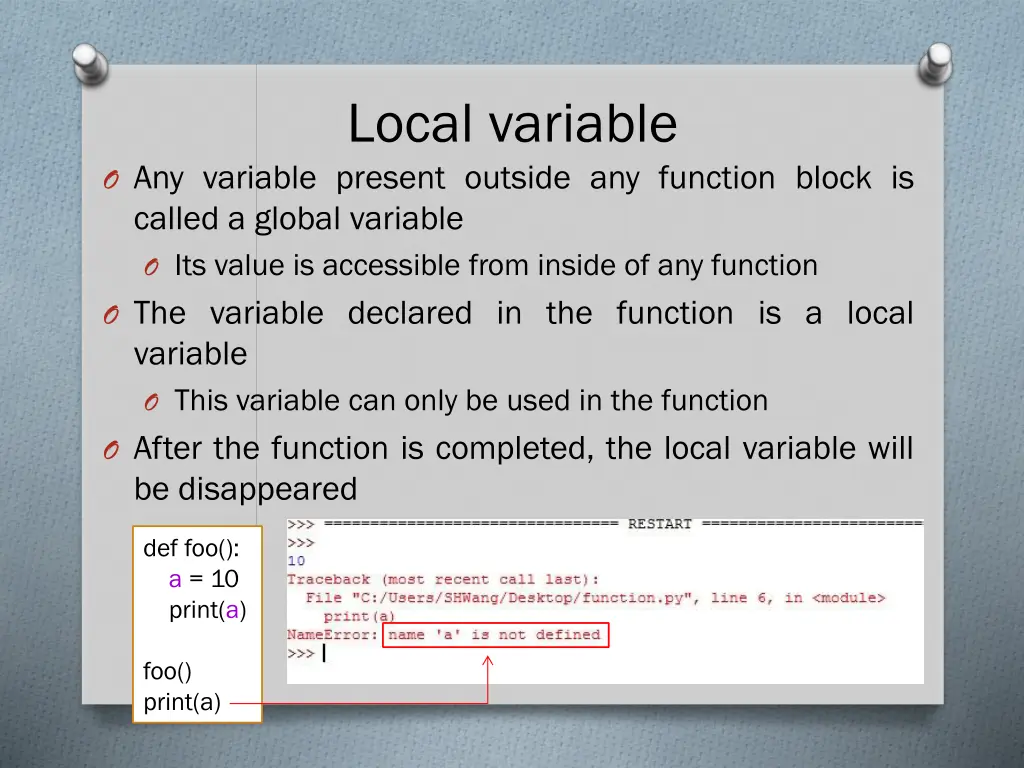 local variable