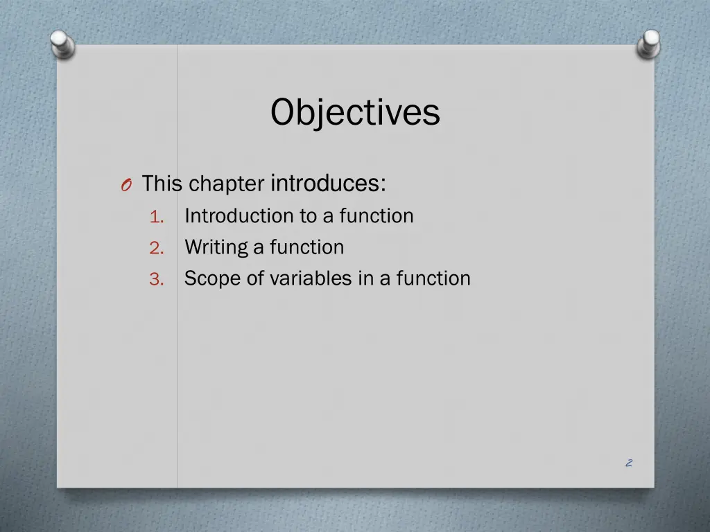 objectives