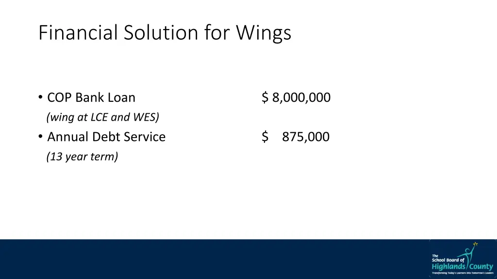 financial solution for wings