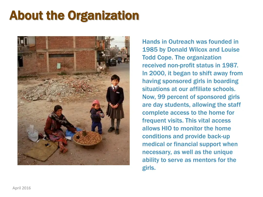 about the organization about the organization
