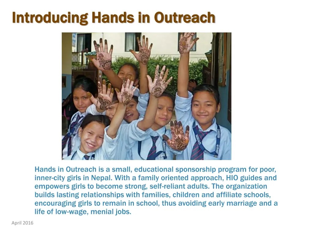 introducing hands in outreach introducing hands