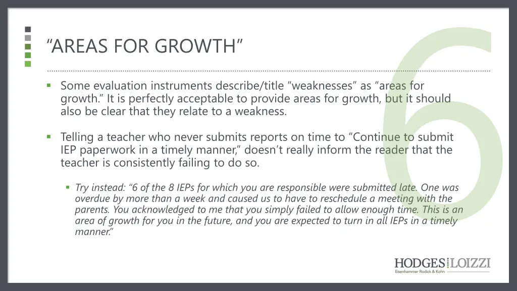 areas for growth