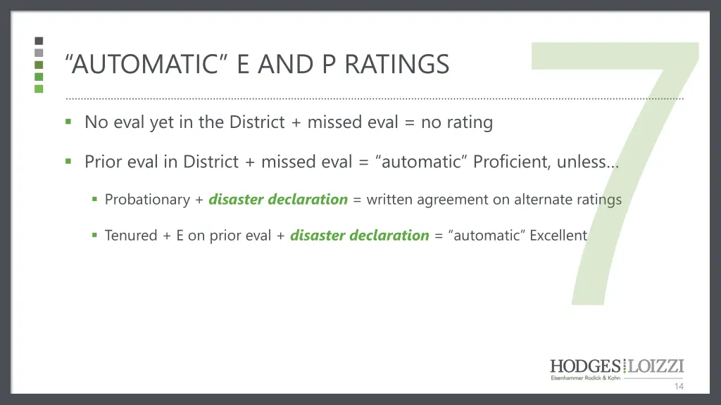 automatic e and p ratings
