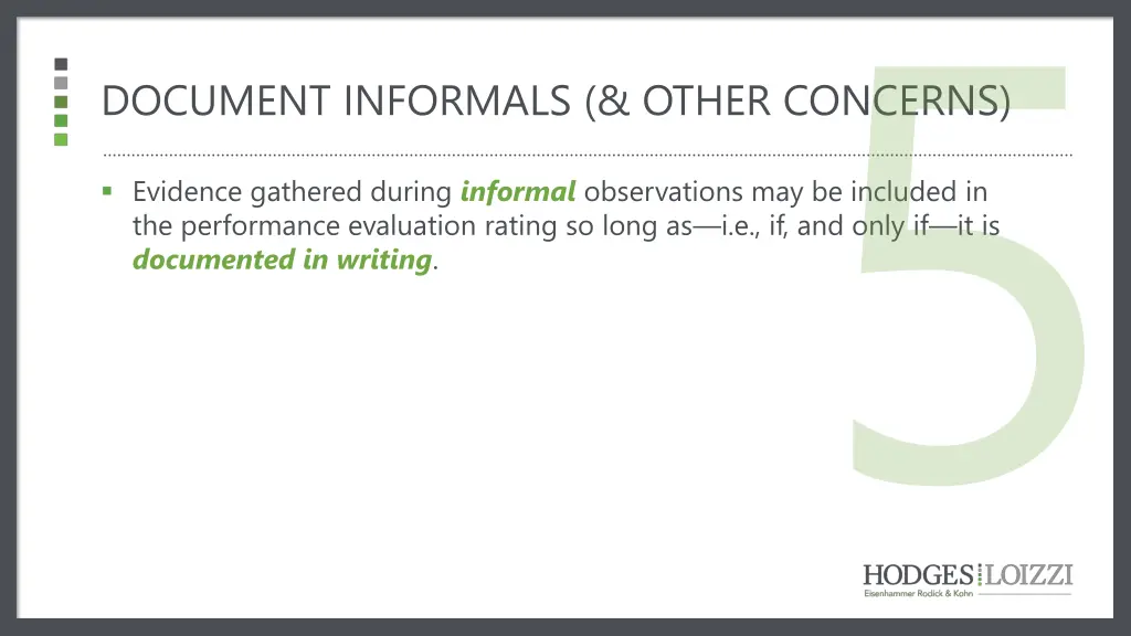 document informals other concerns
