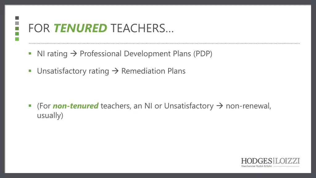 for tenured teachers