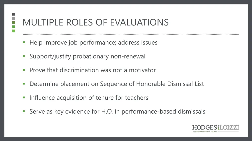 multiple roles of evaluations