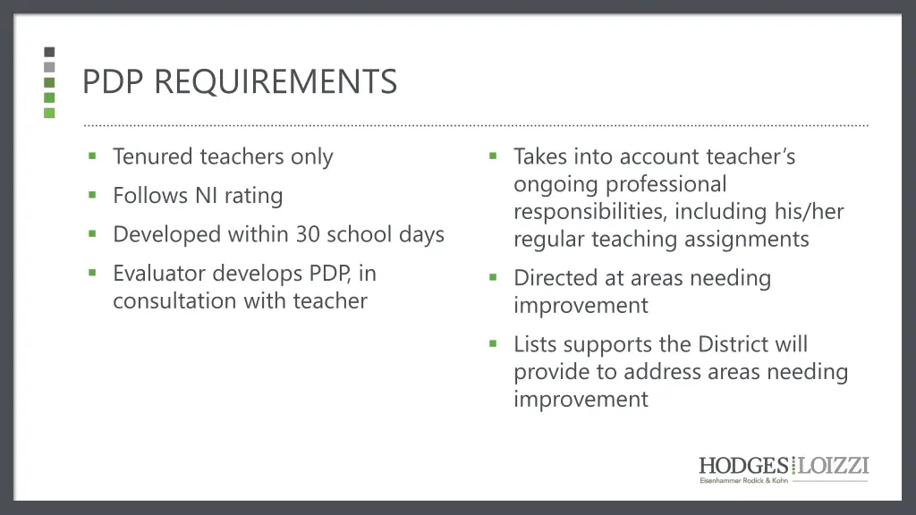 pdp requirements