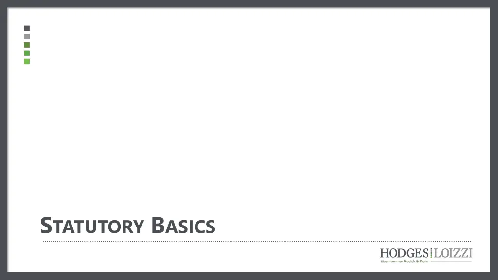 s tatutory b asics