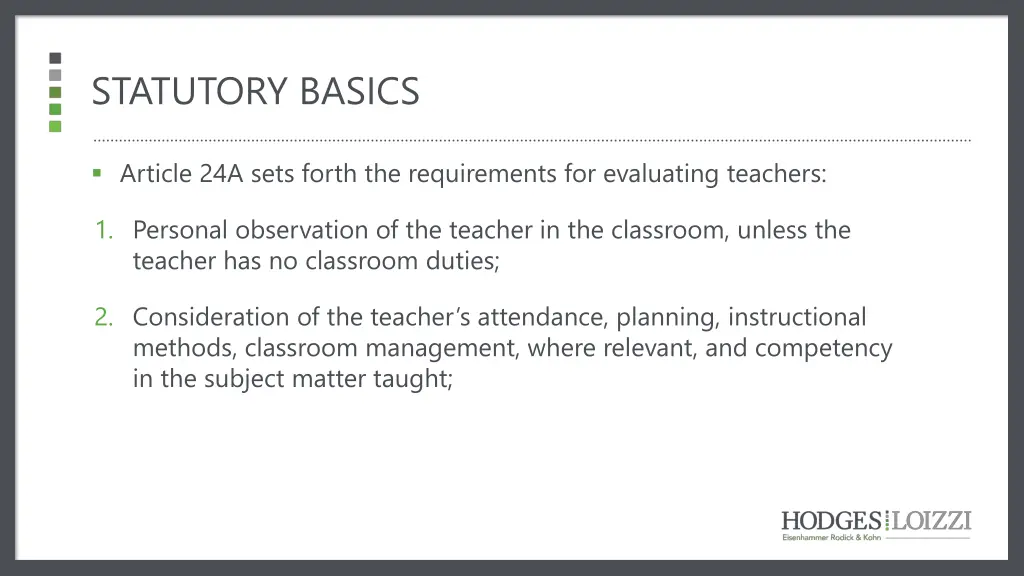 statutory basics
