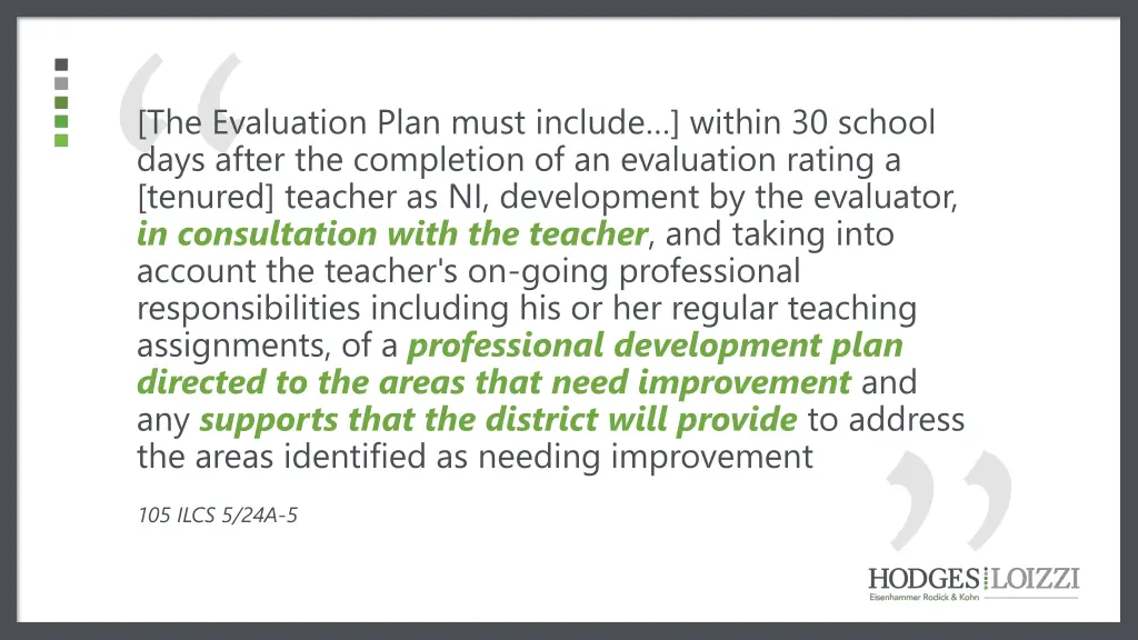 the evaluation plan must include within 30 school