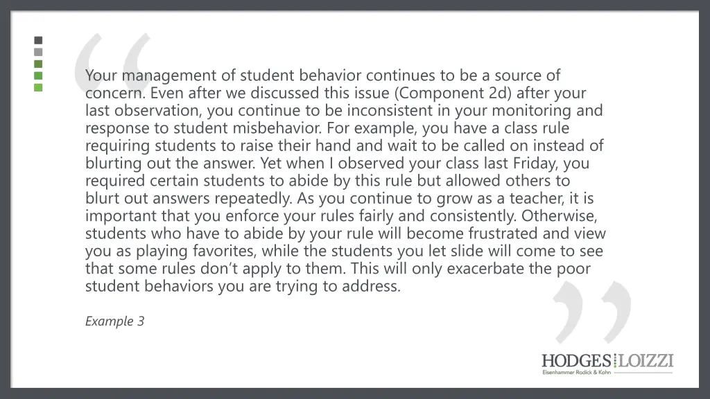 your management of student behavior continues