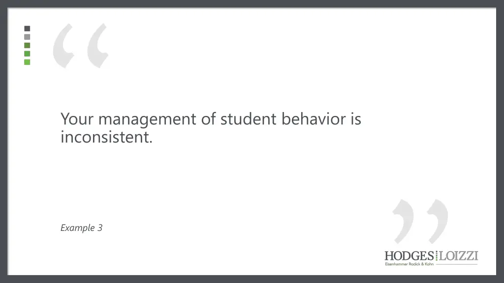 your management of student behavior
