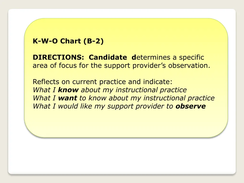 k w o chart b 2 directions candidate d etermines