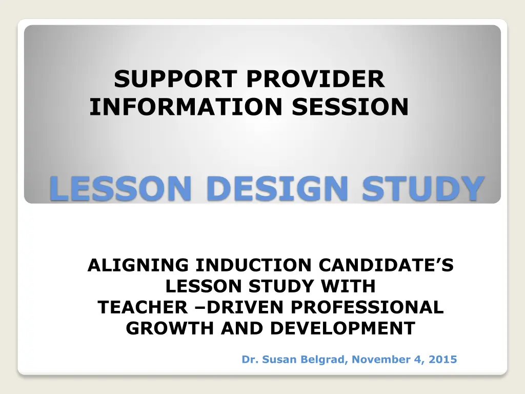 support provider information session