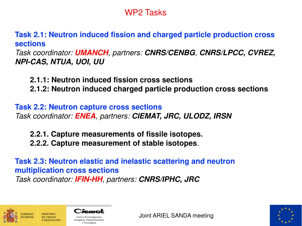 wp2 tasks