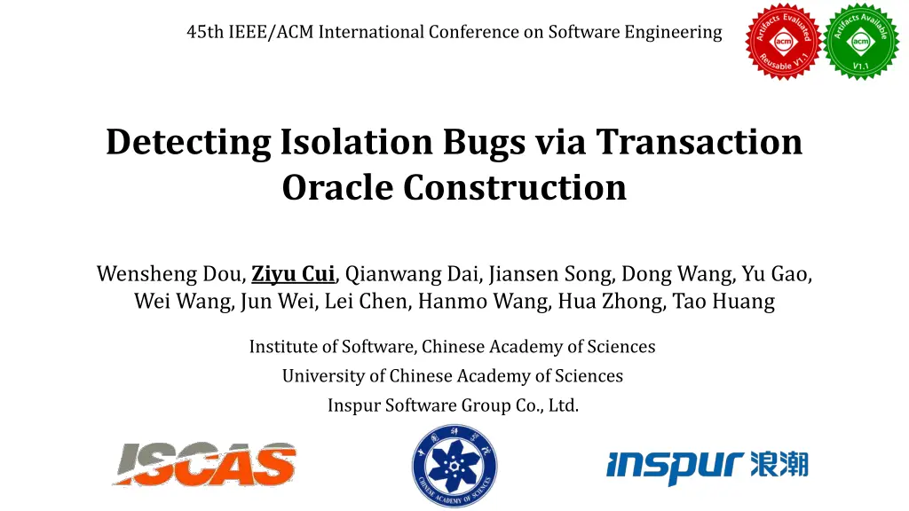 45th ieee acm international conference
