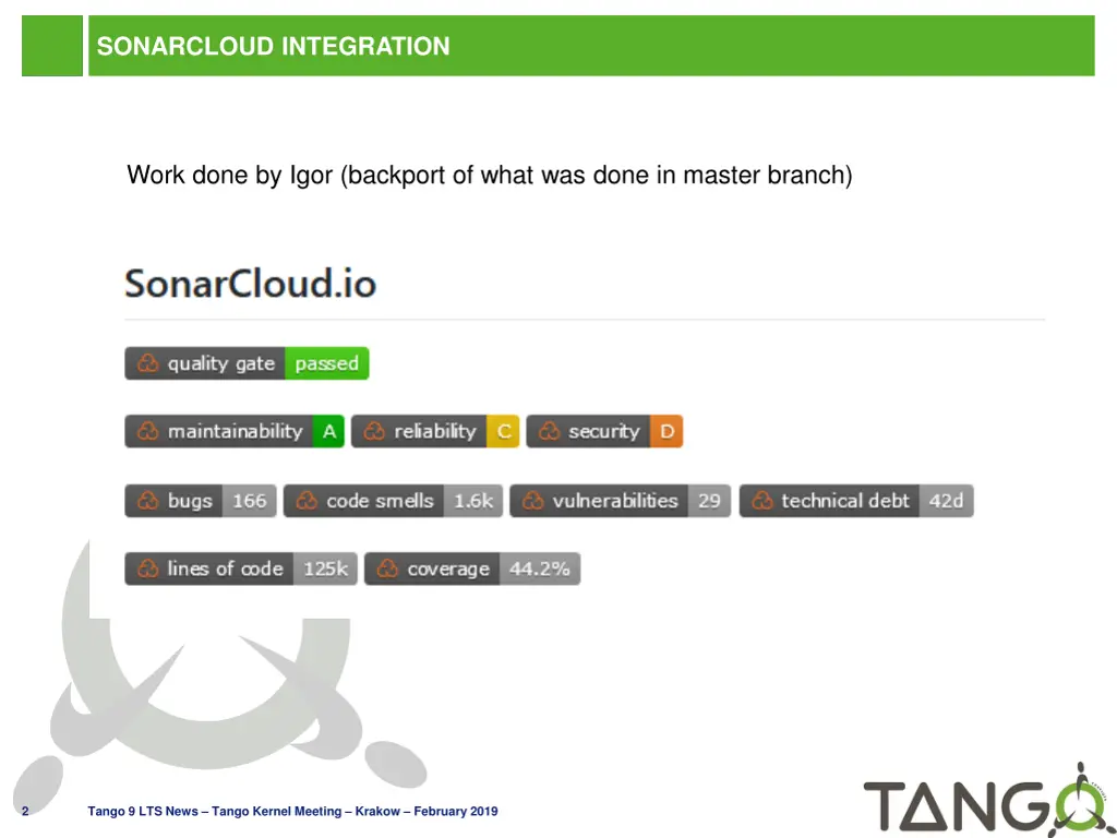 sonarcloud integration