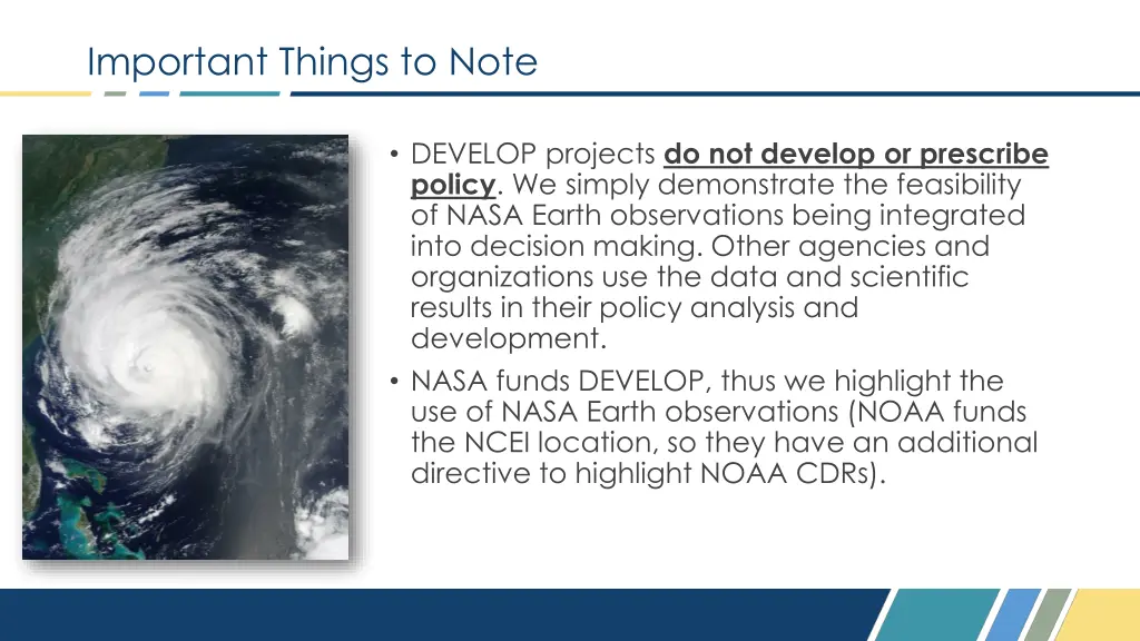 important things to note