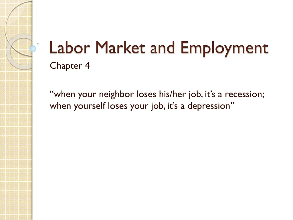 labor market and employment chapter 4