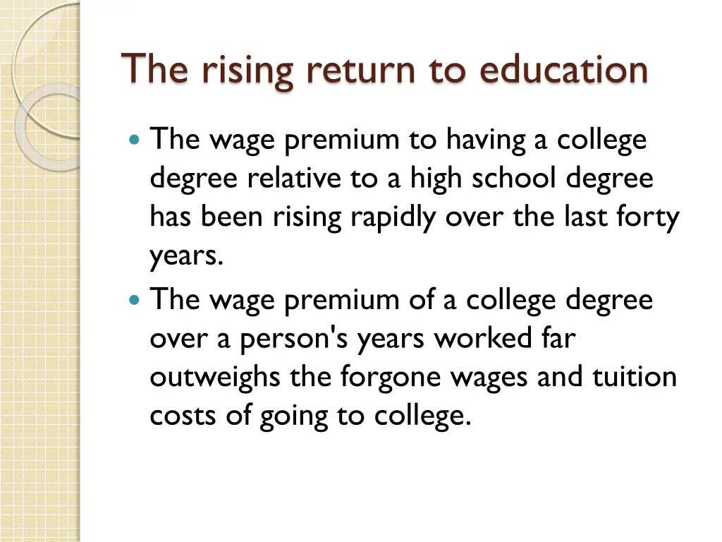 the rising return to education