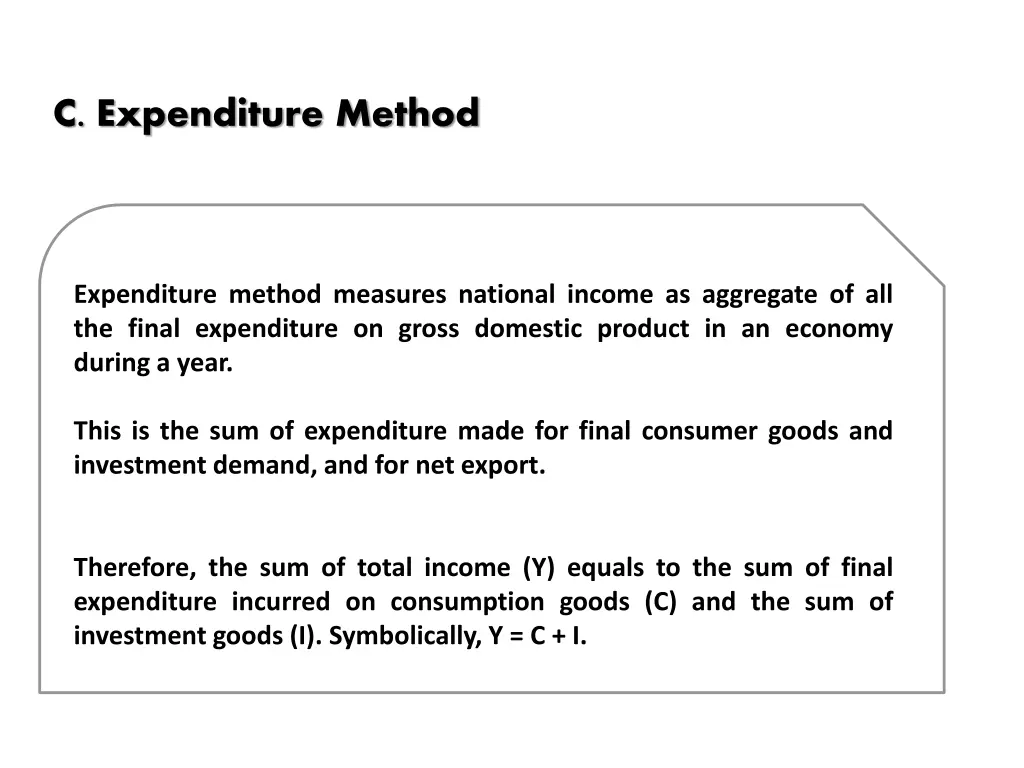 c expenditure method