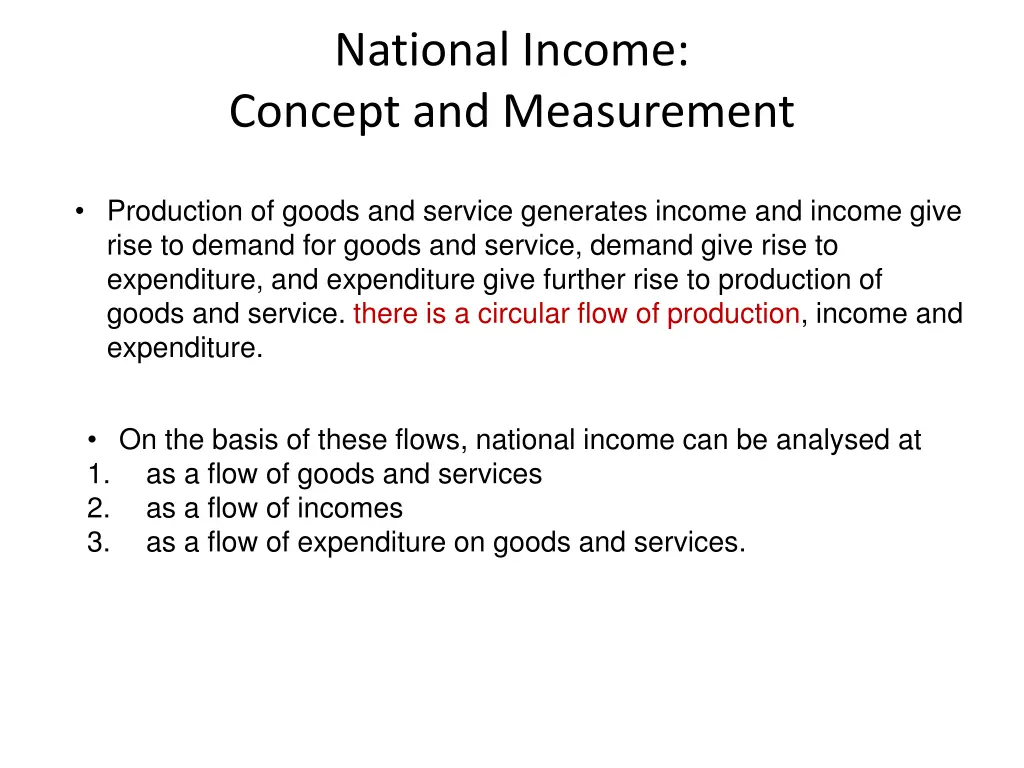 national income concept and measurement