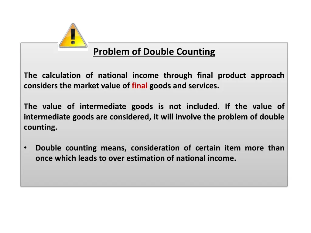 problem of double counting