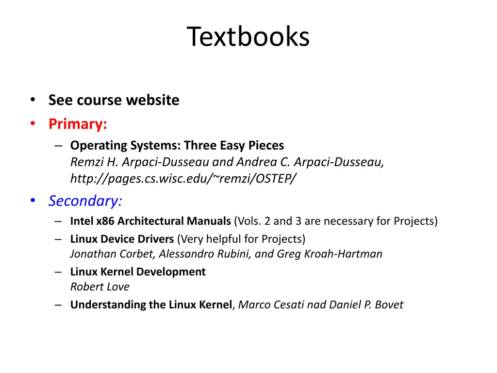 textbooks