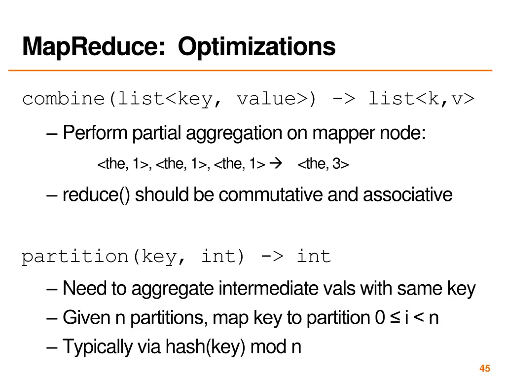 mapreduce optimizations