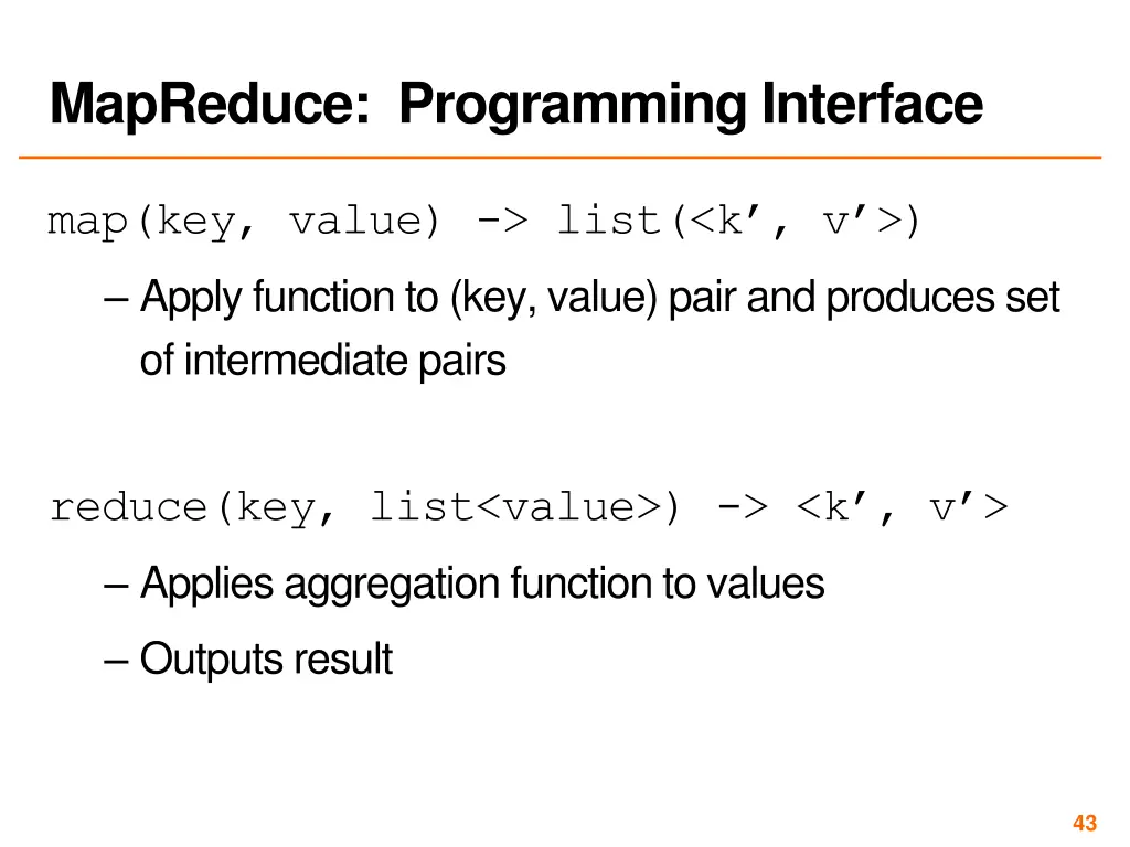 mapreduce programming interface