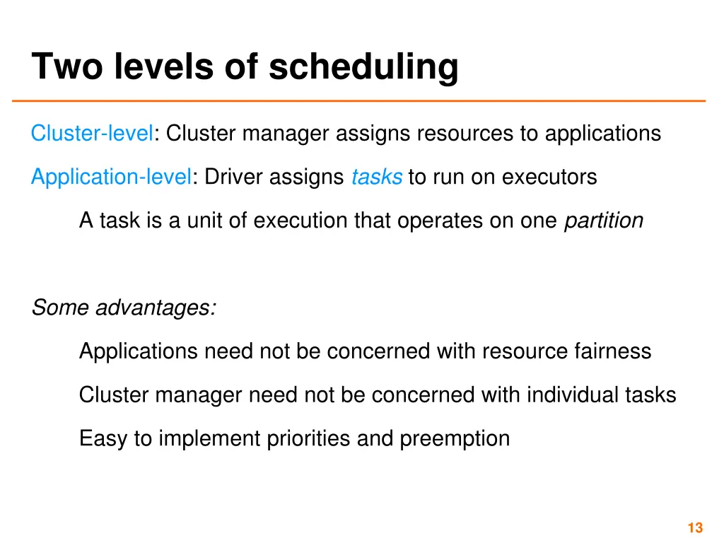 two levels of scheduling