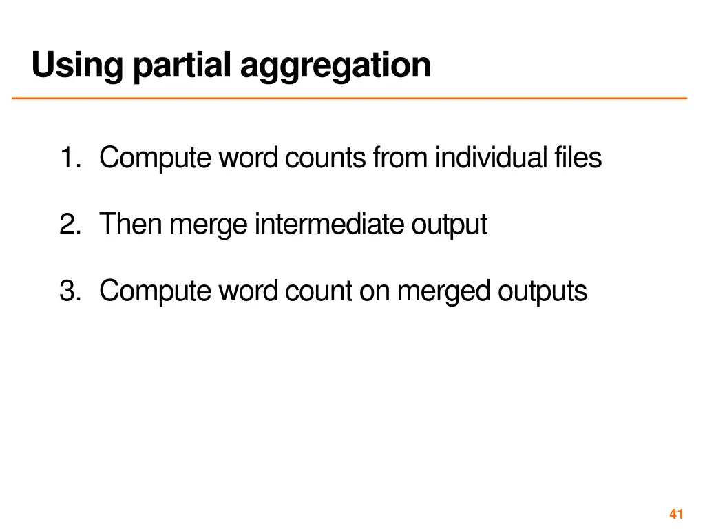 using partial aggregation