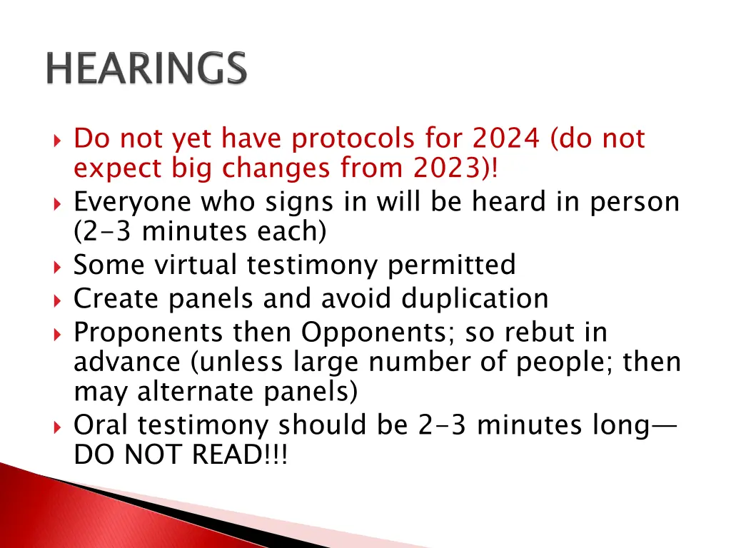 do not yet have protocols for 2024 do not expect