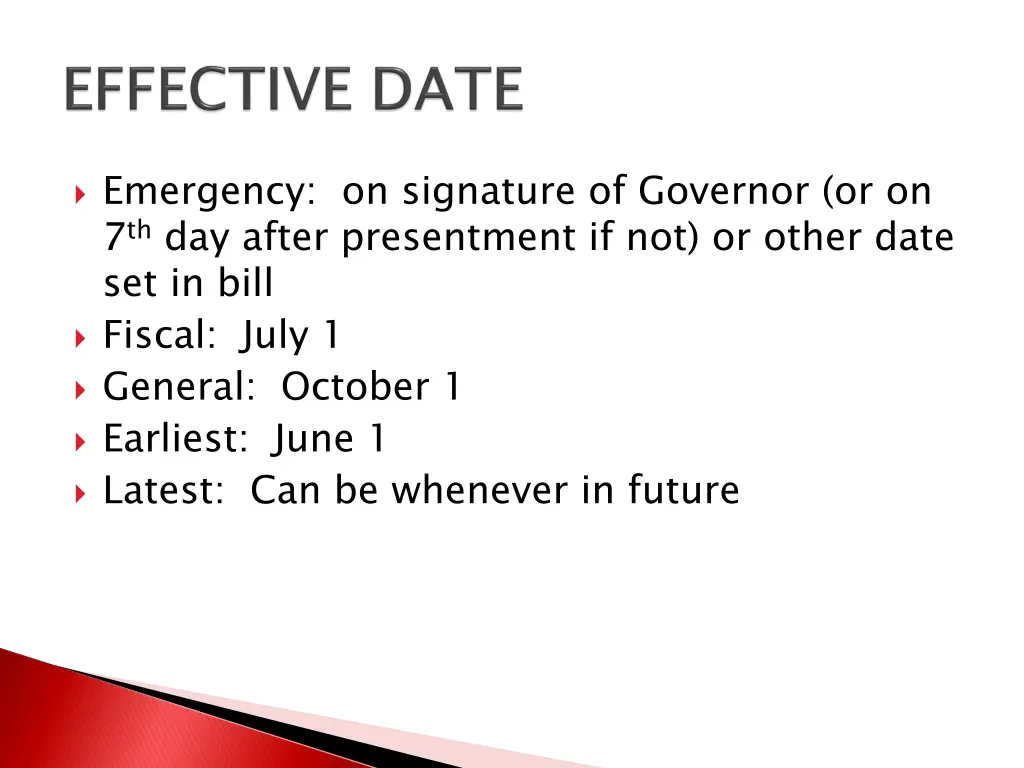 emergency on signature of governor